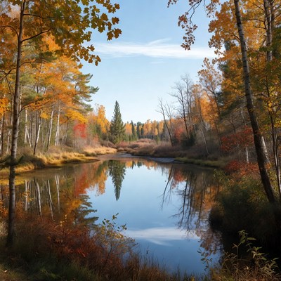 Autumn reflection in a river