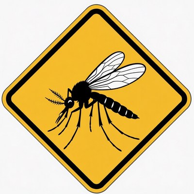 Mosquito warning sign for public safety