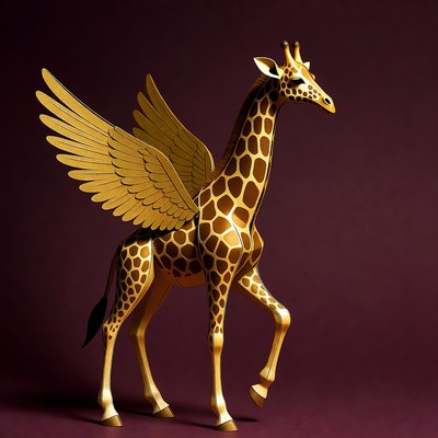 Giraffe with wings figurine display