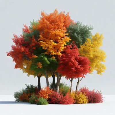 Autumn trees in vibrant colors