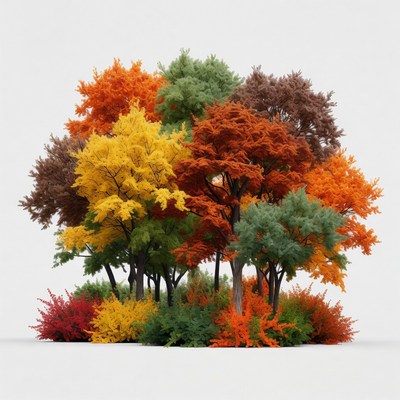 Colorful trees in autumn display