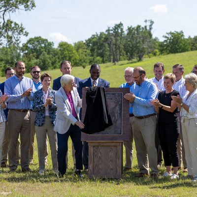 Unveiling ceremony in the park
