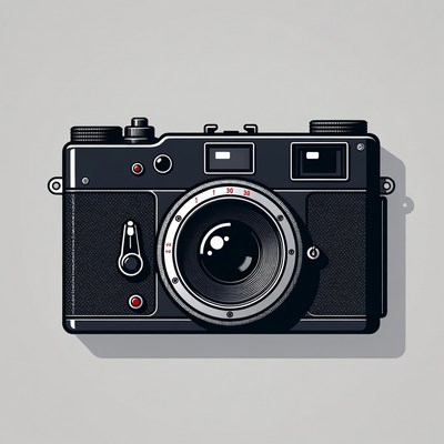 Camera on a plain background