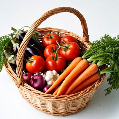 Fresh vegetables in a basket