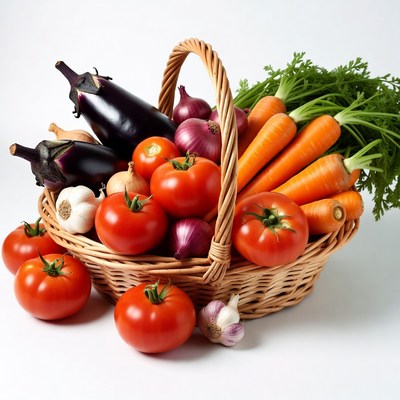 Fresh vegetables in a basket