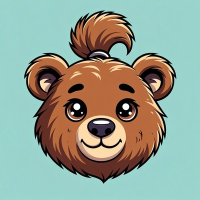Cute bear character with a smile