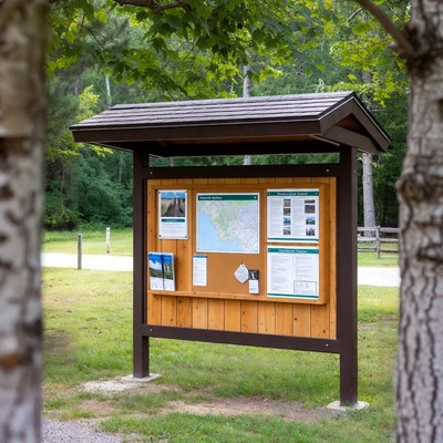 Park information board at nature site