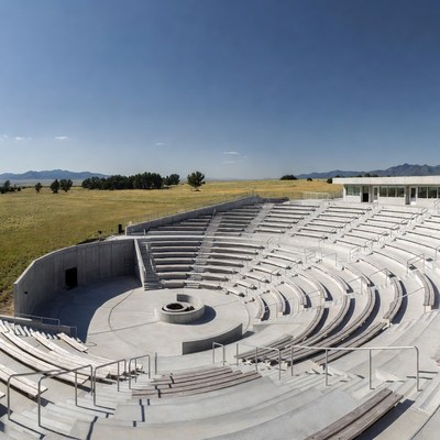 Open air theater in a field