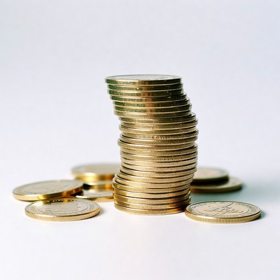 Stacked coins in simple arrangement