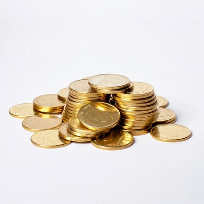 Coins stacked in a heap