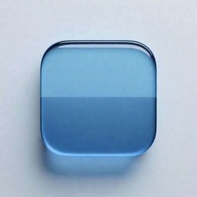 Blue square object on plain surface