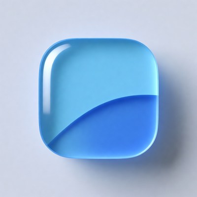 Blue square shape on light background