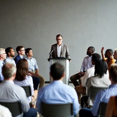 Group meeting in a conference room setting