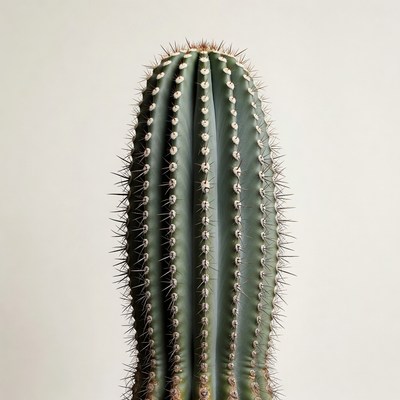 Cactus close-up in neutral background