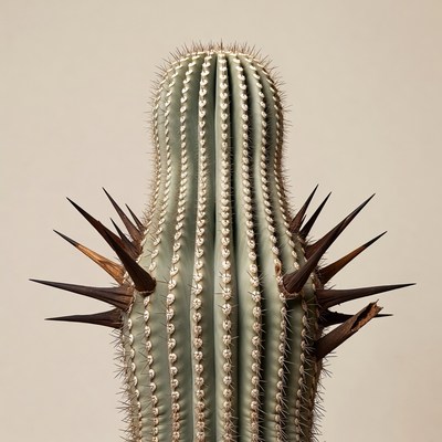 Cactus with spines indoors