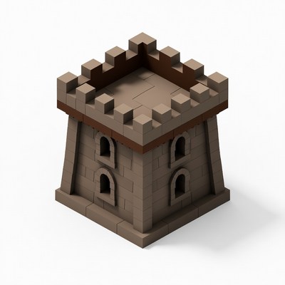 Block castle built with bricks