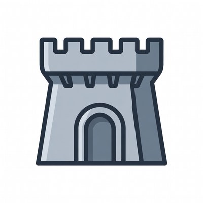 Simple gray castle tower design