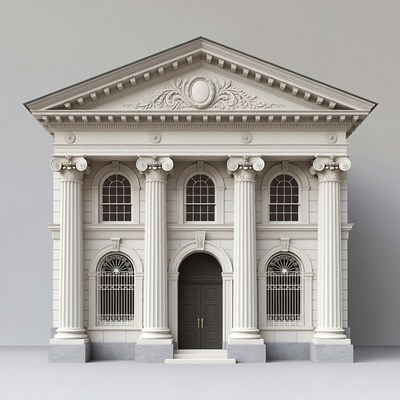 Historic building front view in daylight