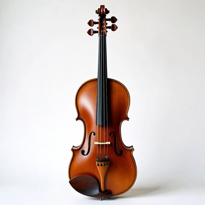 Violin displayed on a plain background