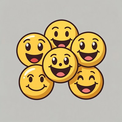 Happy faces in a group