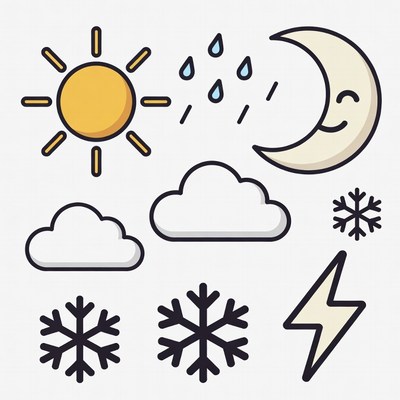 Weather symbols and icons for all conditions