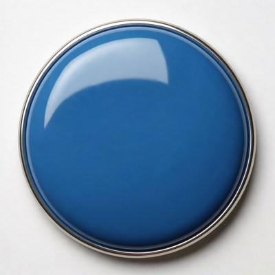 Blue paint in a metal can