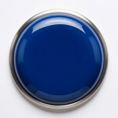 Blue paint in round container