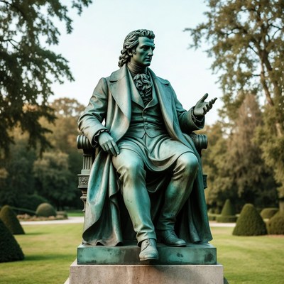 Statue in a park setting during the day