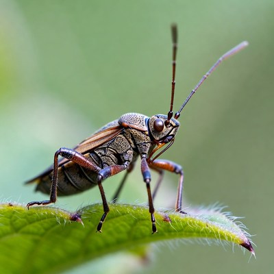 Close view of a cricket on a leaf