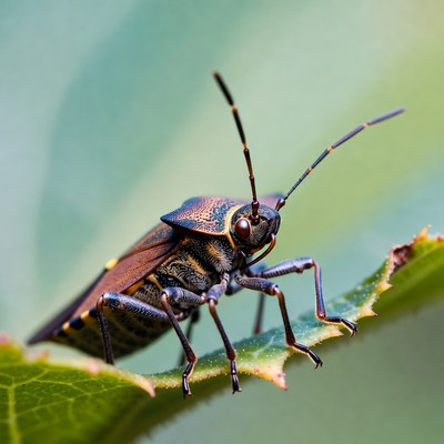Close-up look at a bug on a leaf