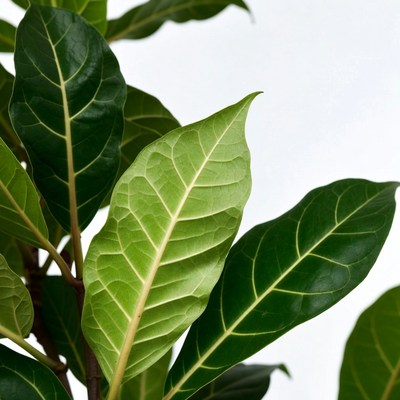 Leaves on a green plant