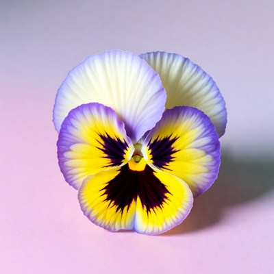 Bright pansy flower against a simple background