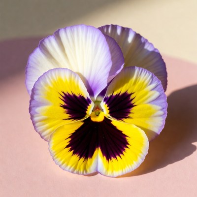 Pansy flower on pink background