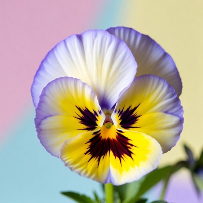 Flower with yellow and purple petals in a garden