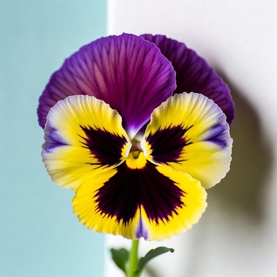 Bright pansy flower close up
