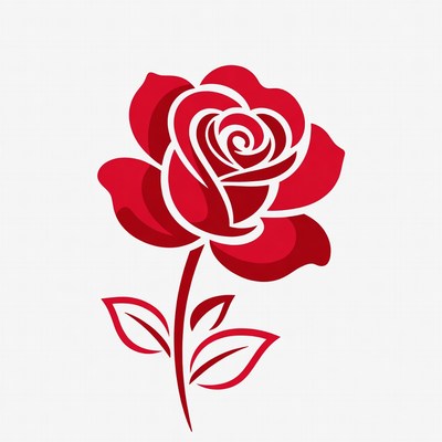 Red rose design on plain background