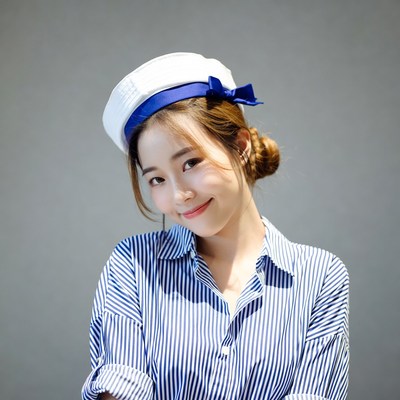 Young woman in sailor hat