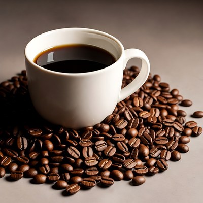 Fresh coffee in a white mug