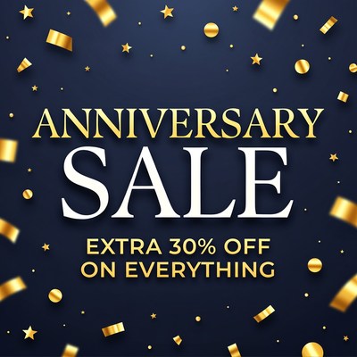 Anniversary sale with discount announcement