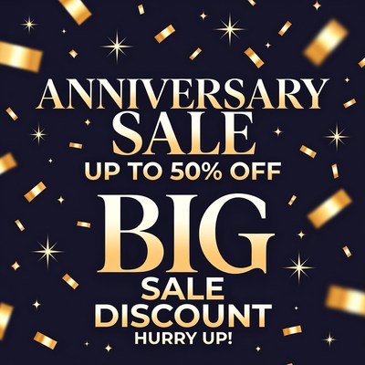 Big sale announcement for anniversary event