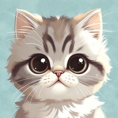 Cute kitten with big eyes