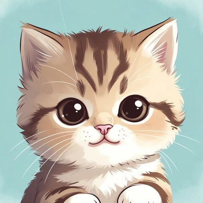 Cute kitten with big eyes