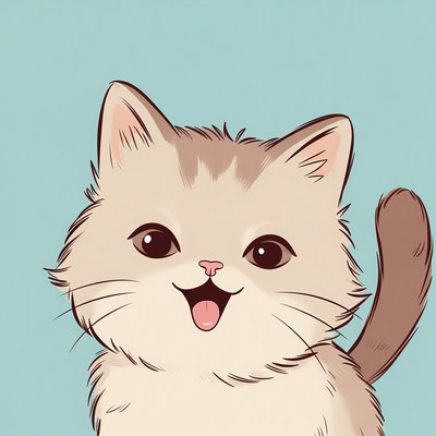 Cute cat with a happy face