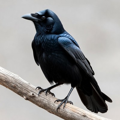 Dark bird sitting on a branch