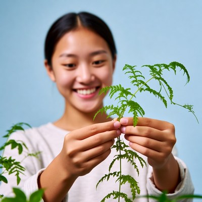Engaging in plant care indoors