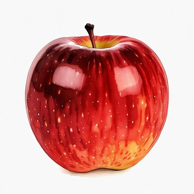 Red apple on a white background