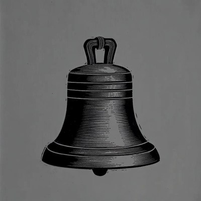 Bell hanging from its fixture