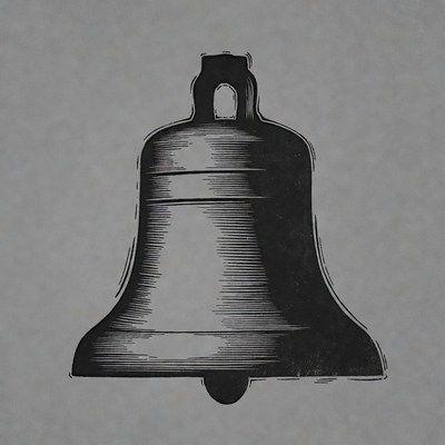 Bell illustration on plain background