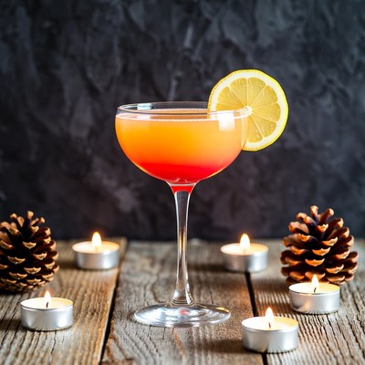 Cocktail with candlelight at a table