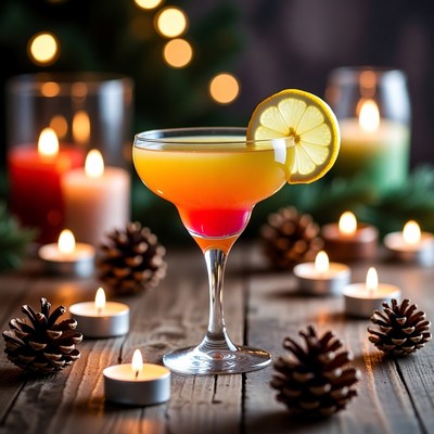 Colorful cocktail on a festive table